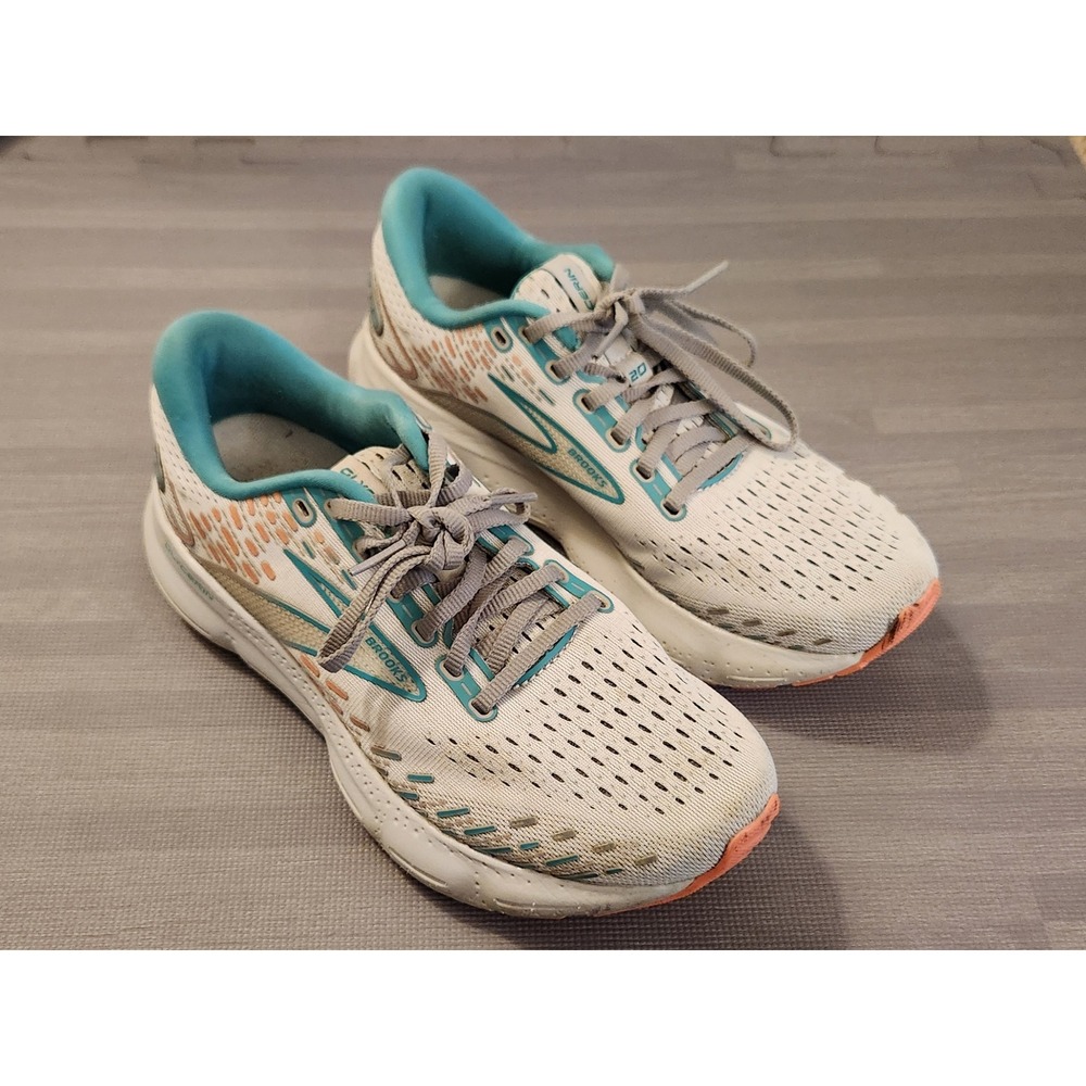 Brooks Glycerin 20 Womens Running Shoes White Grey Blue‎ Size 8.5 B
